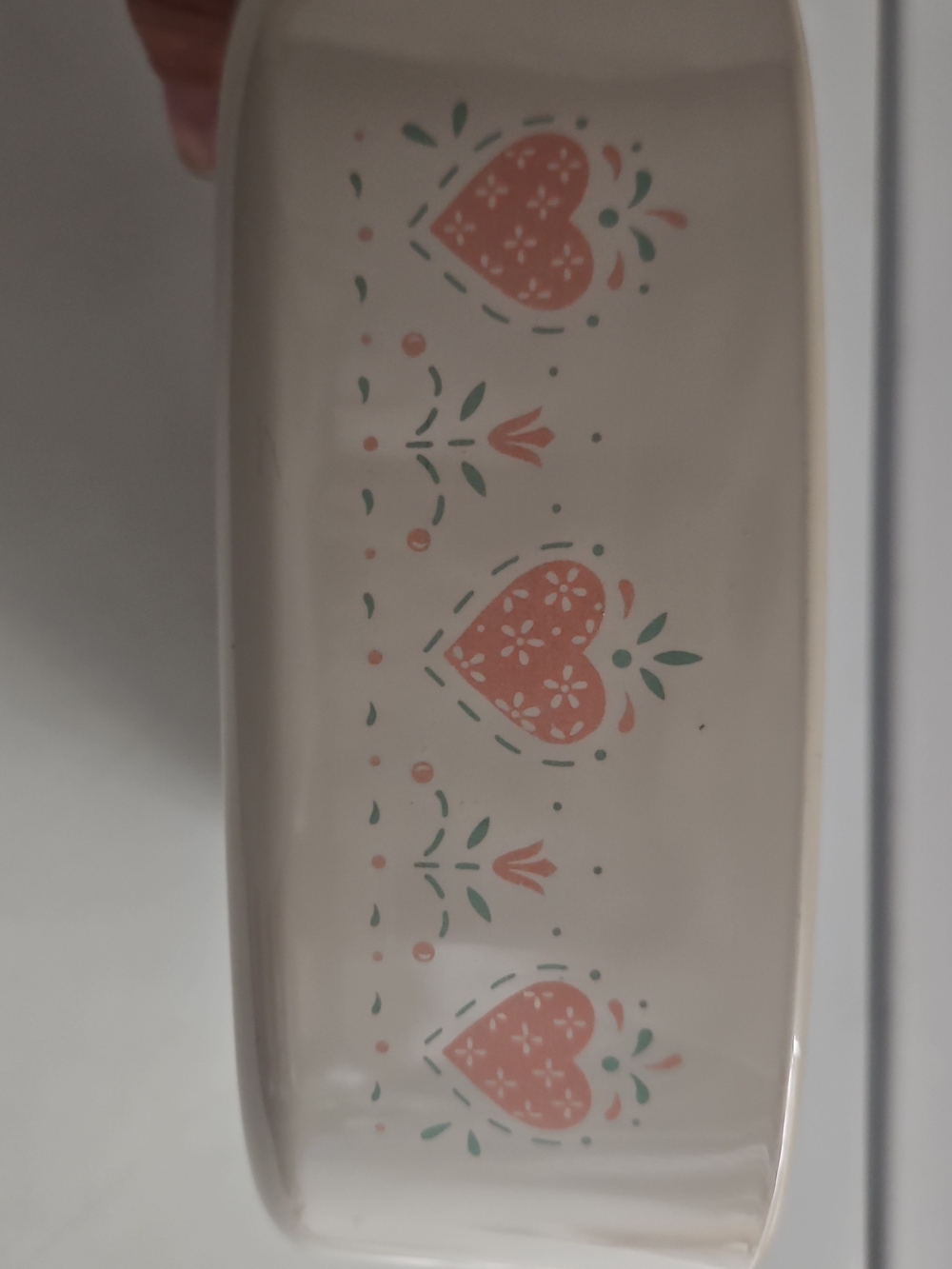 Corningware Cream Rectangular Dish with Embossed Mark